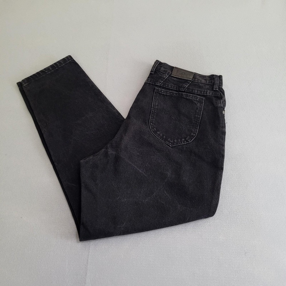 VTG Lee Riders Black Denim Jeans High Rise Women's 18 100% Cotton